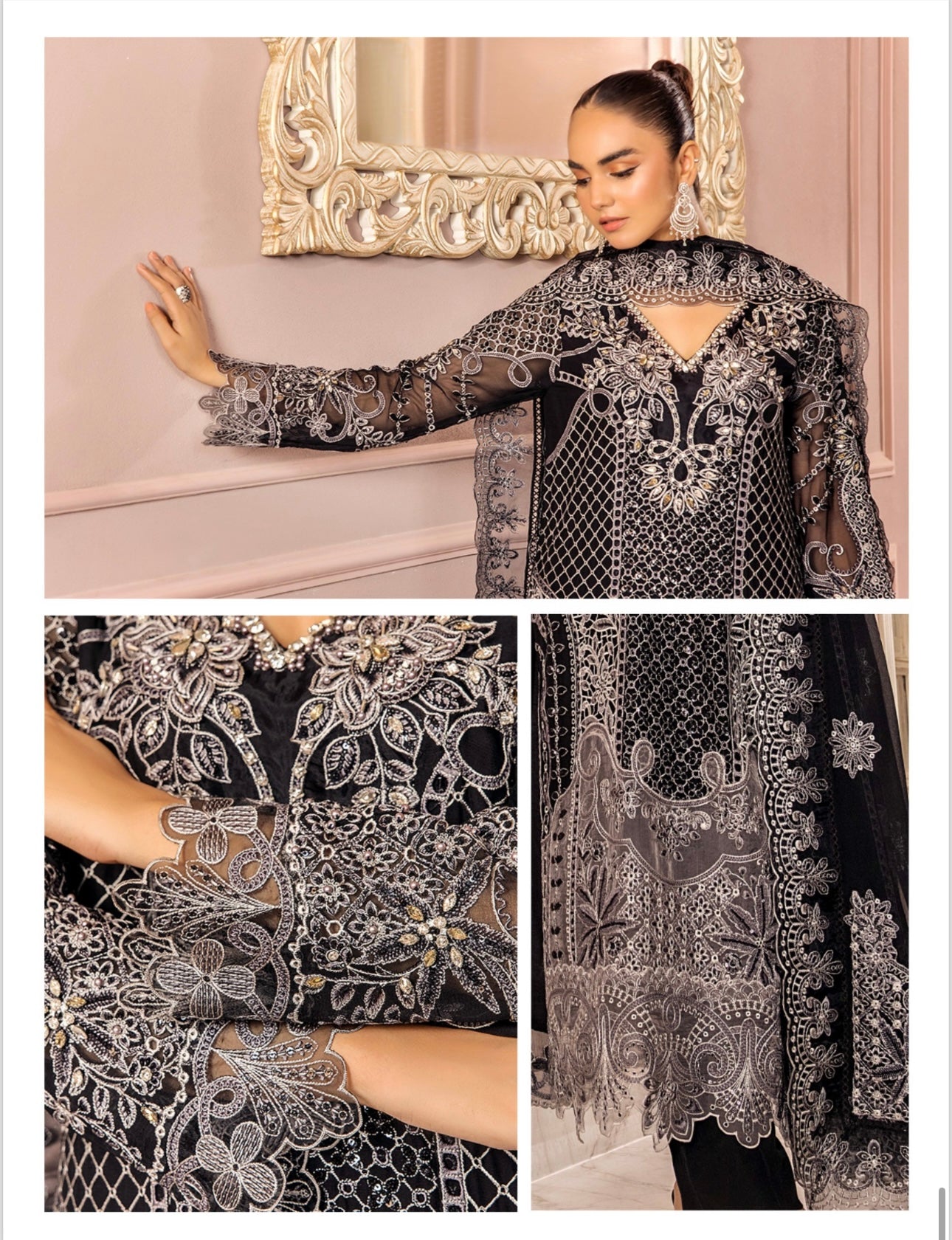 Brit 3 piece chiffon _100131 Pakistani ladies suit B124