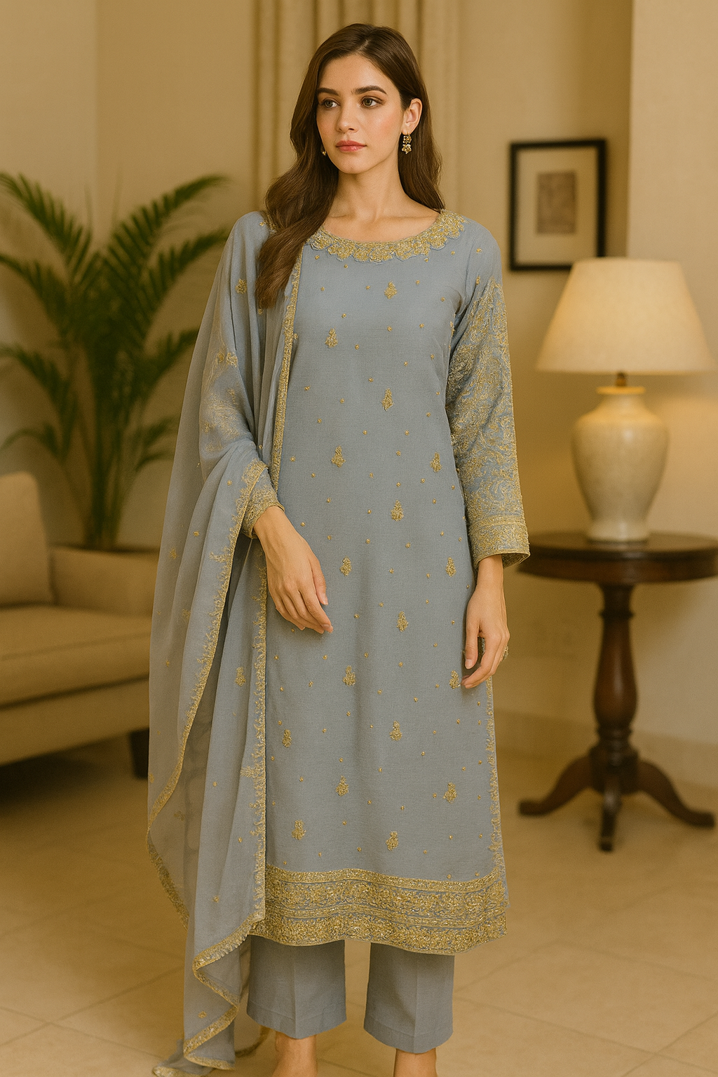 Brit 3 piece chiffon _81042 Pakistani ladies suit B229