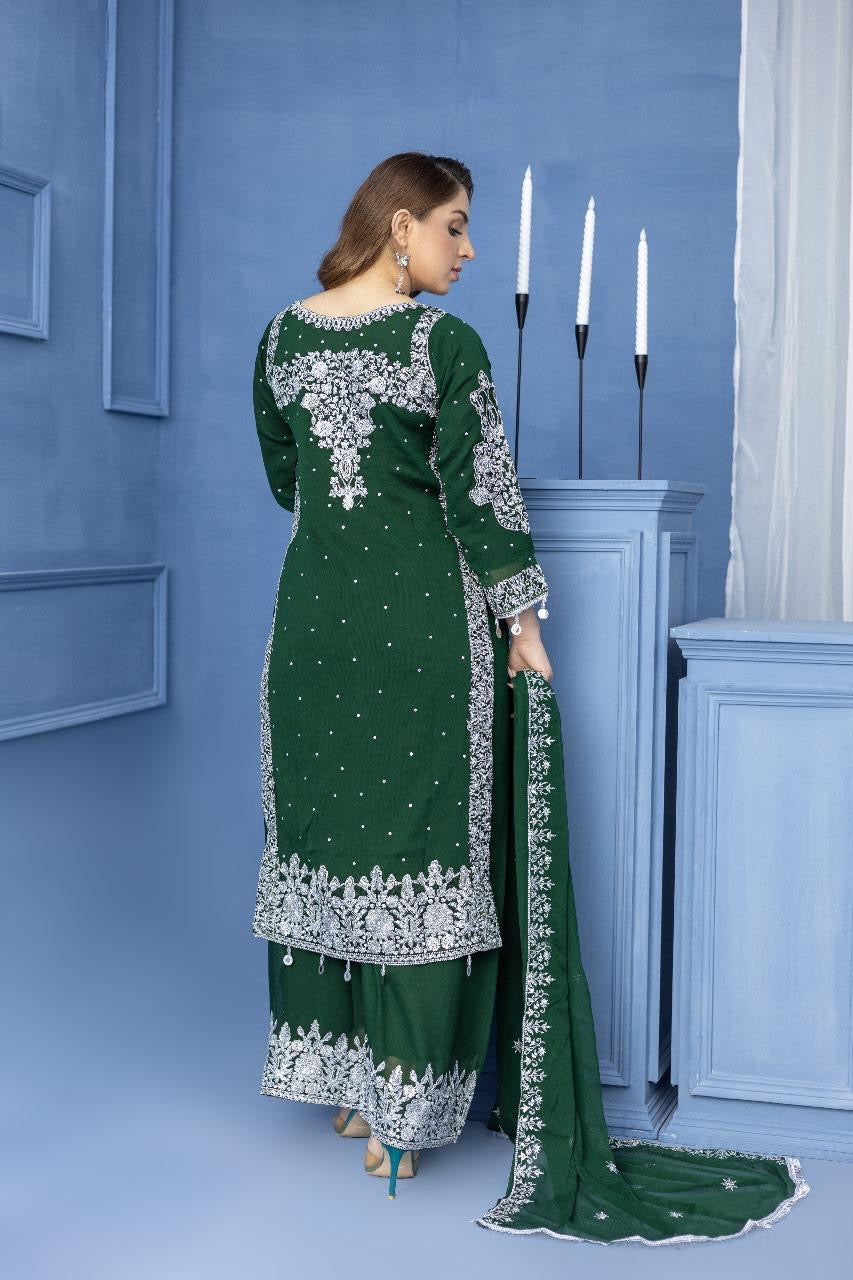 Brit Mother and Daughter 3 piece Chiffon_1000282 Green B92