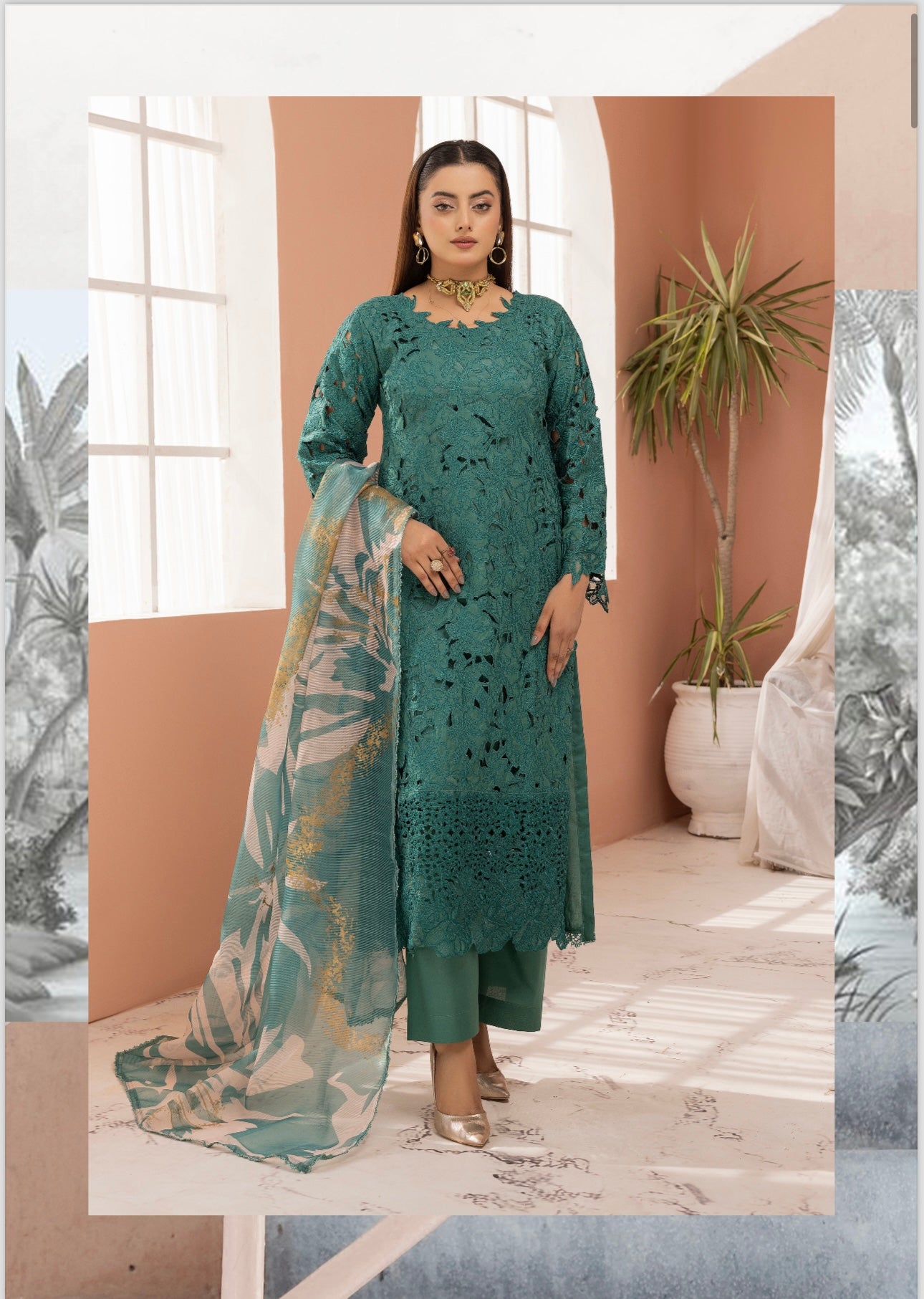 Rang Rasiya inspired 3 piece Chicken kari_7070 ladies suit B51