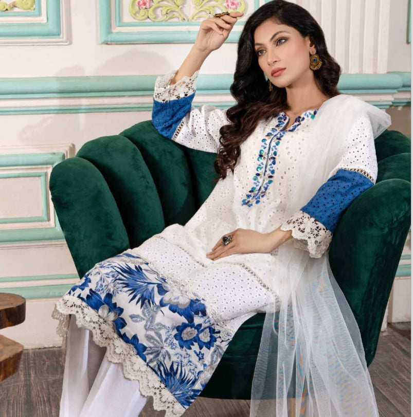Raniya Designer 3 piece chicken kari _8043 Pakistani suits RCL