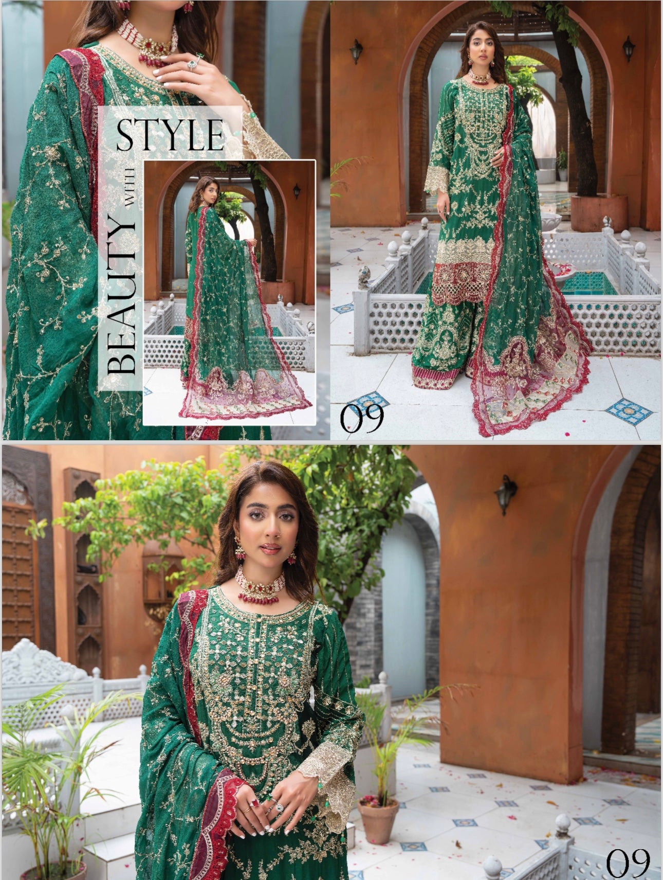 Areej original Designer 3 piece luxury chiffon_81042 Pakistani ladies suit B248