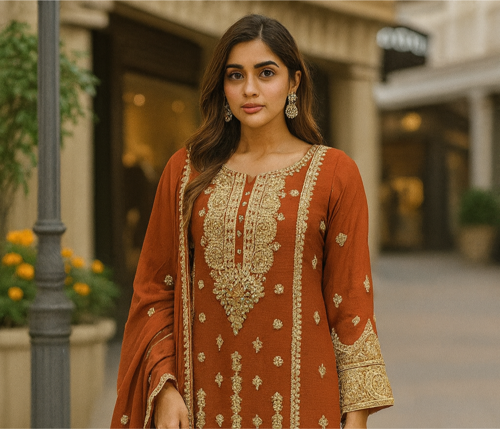 Brit 3 piece chiffon _81042 Pakistani ladies suit B229