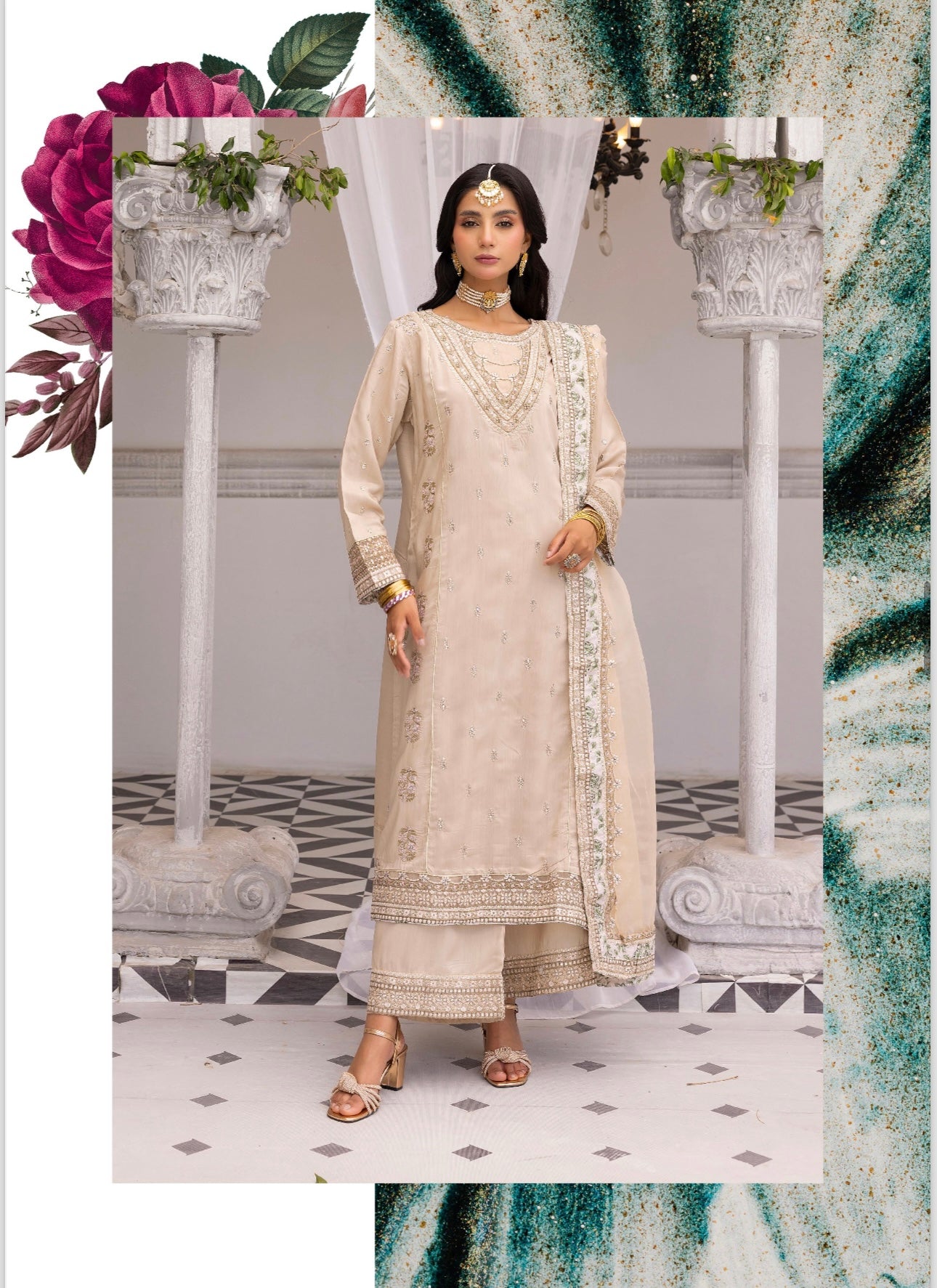 Ethnic 3 piece Viscose_100201 Pakistani ladies suit B135