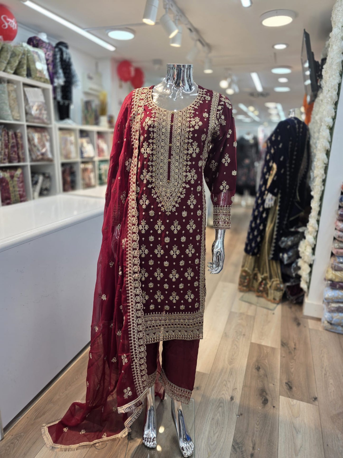 Brit 3 piece chiffon_8001 Pakistani suits BN1