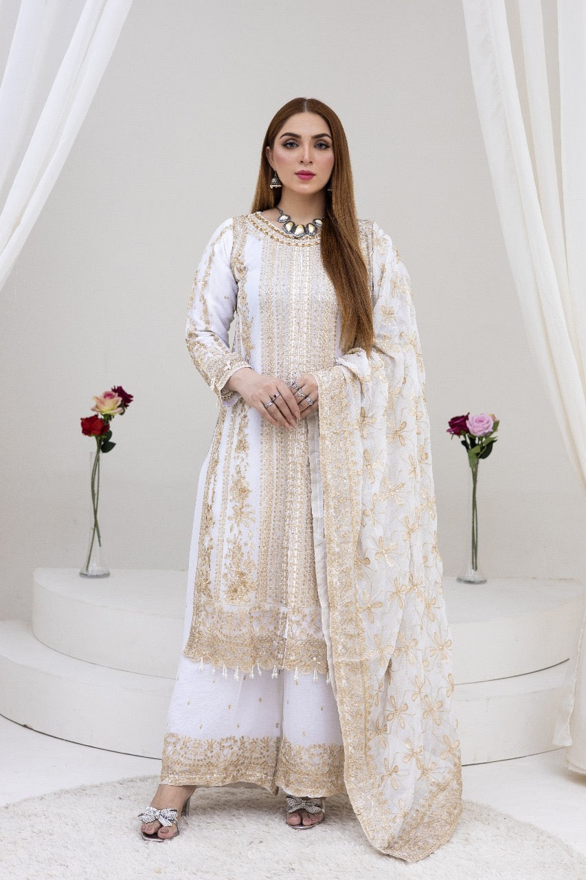 Brit 3 piece luxury chiffon_81042 Pakistani ladies suit B245
