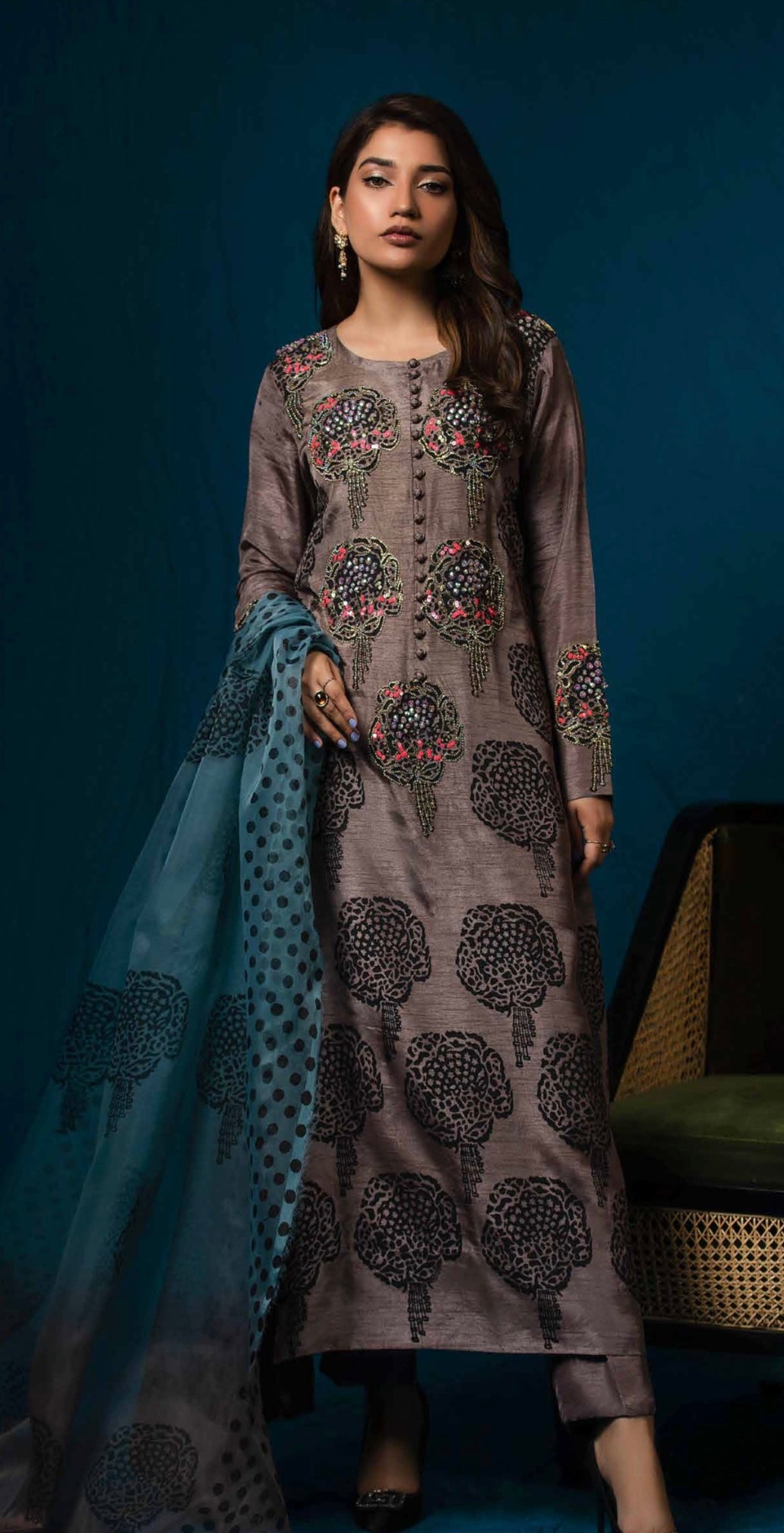 Raniya Designer 3 piece raw silk _8048 Pakistani suits RCL