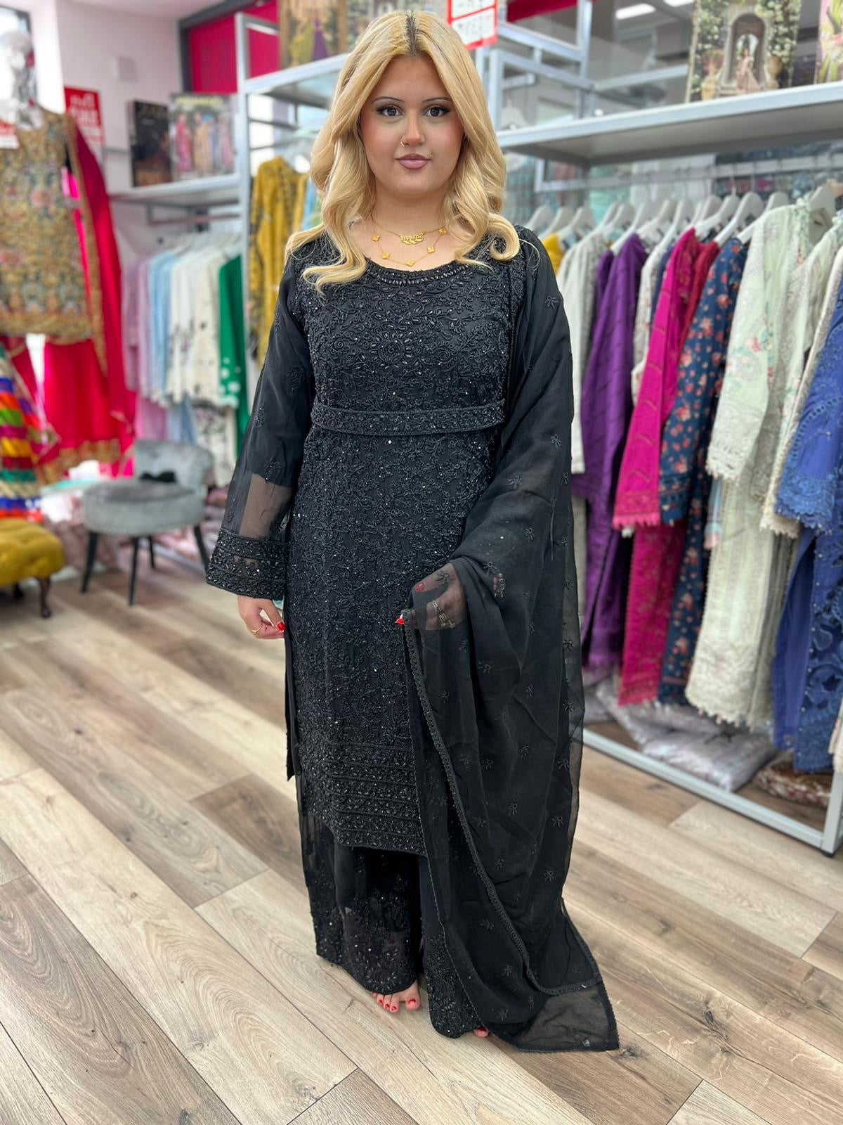 Brit 3 piece luxury chiffon_81042 Pakistani ladies suit B247