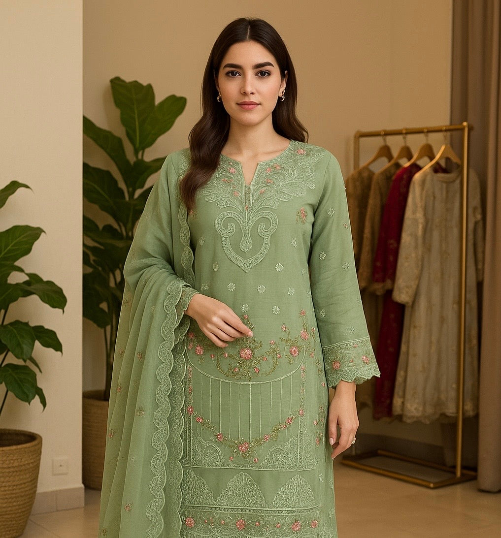 Brit 3 piece luxury chiffon_81042 Pakistani ladies suit B238
