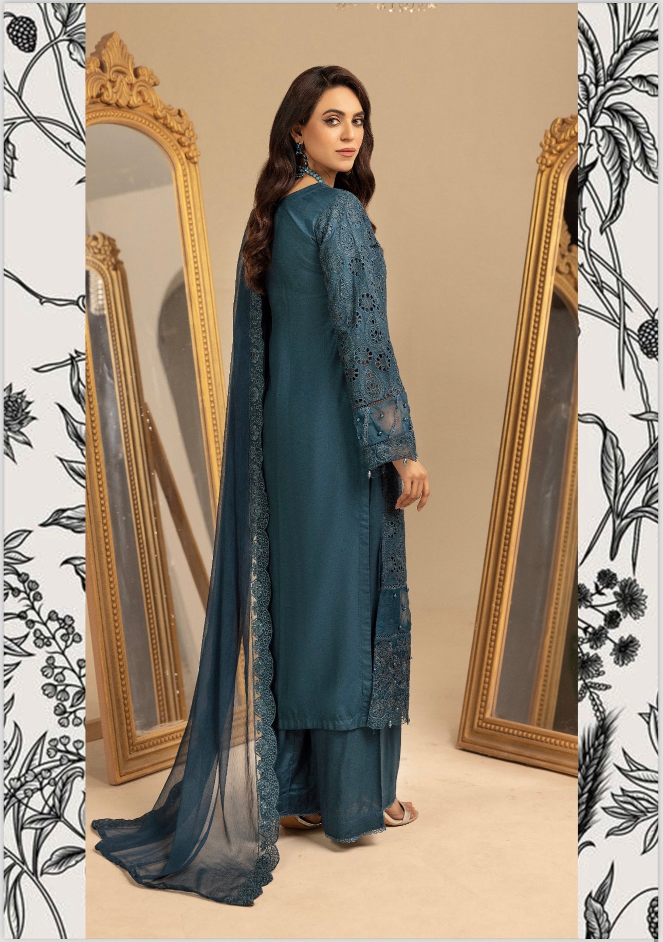 Simrans 3 piece chicken Kari _8081 Pakistani ladies suit B74