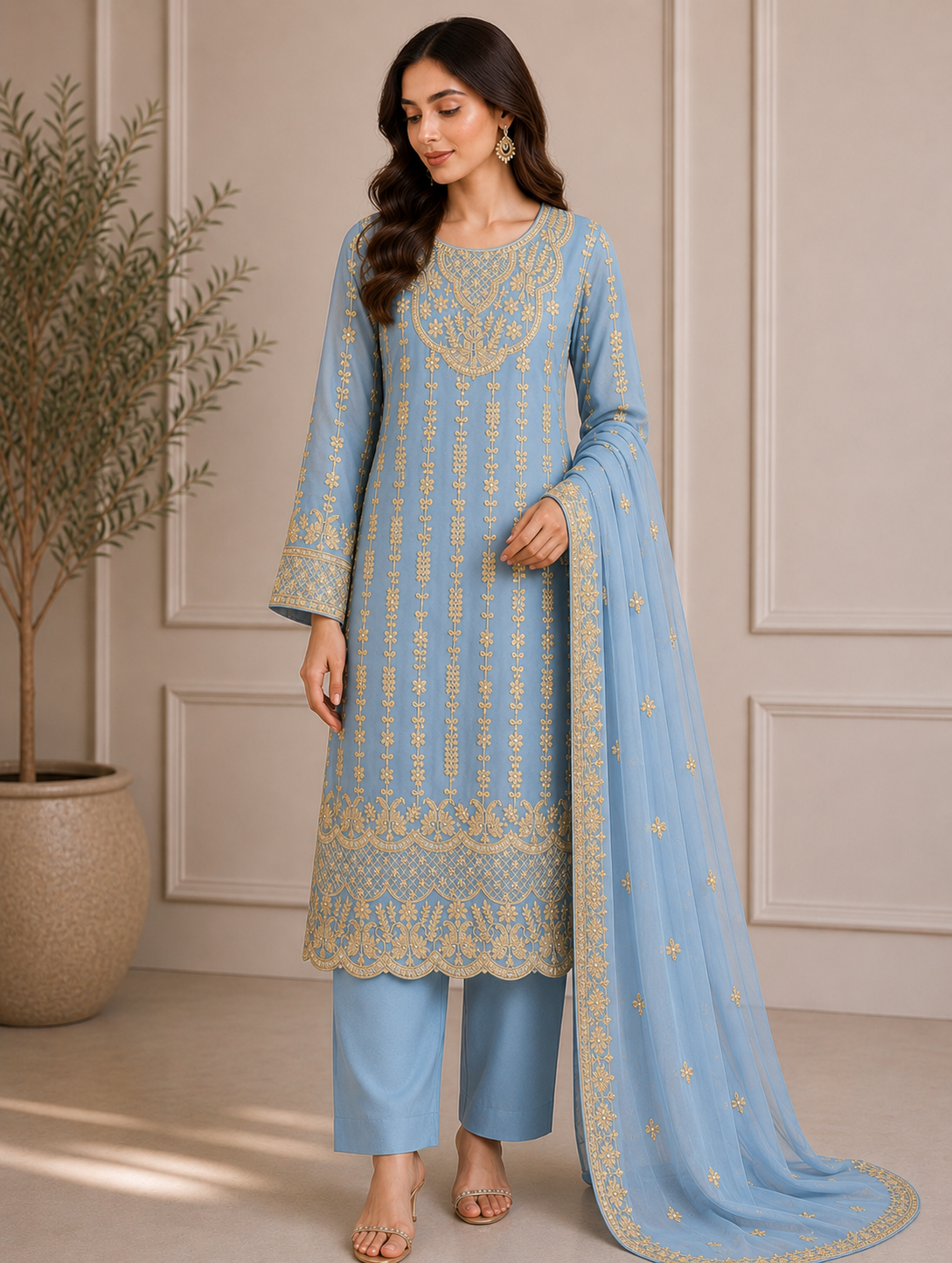 BRIT 3 piece ladies Chiffon B584