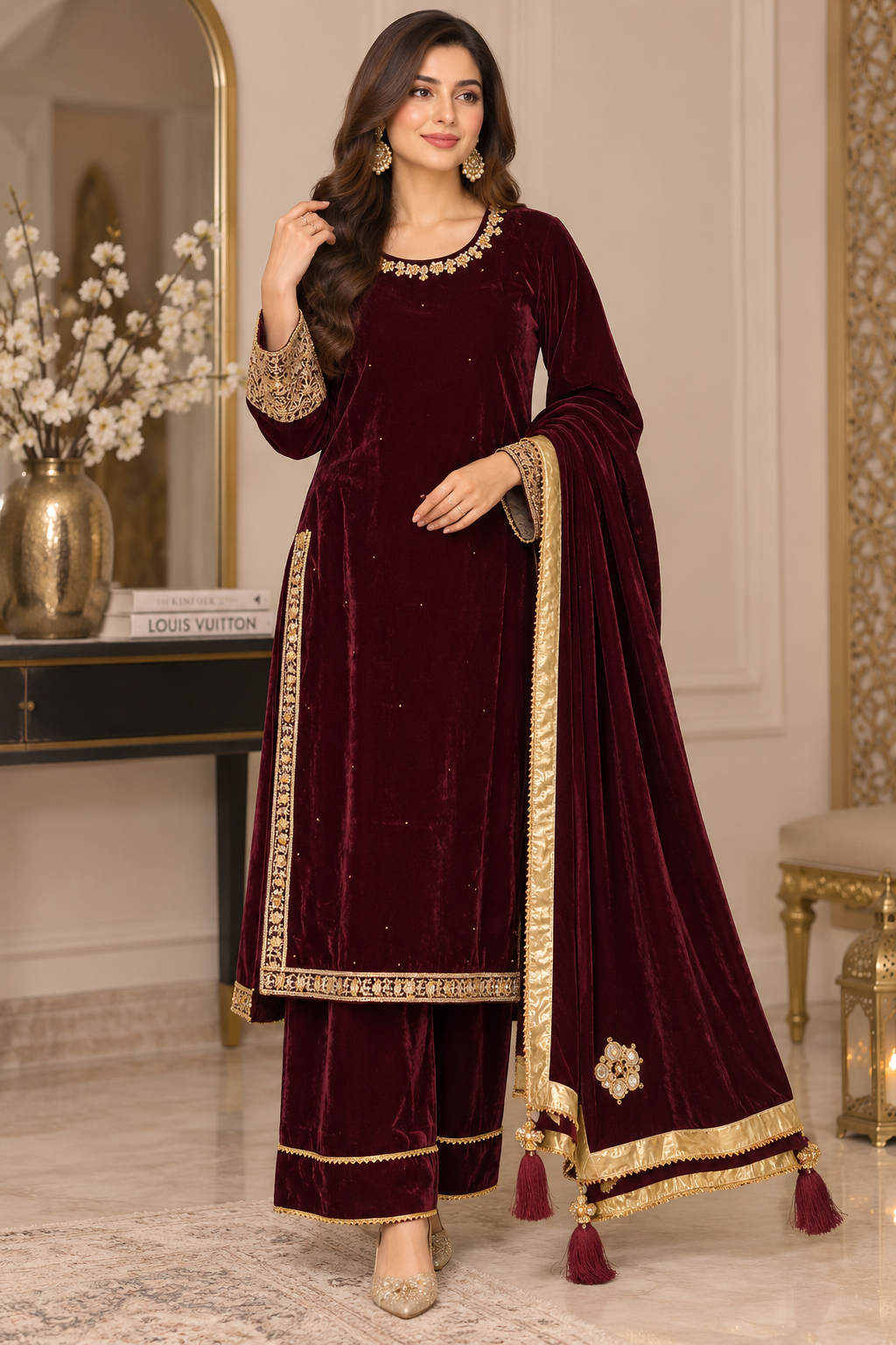 BRIT- GL 3 piece valvet designer collection B785