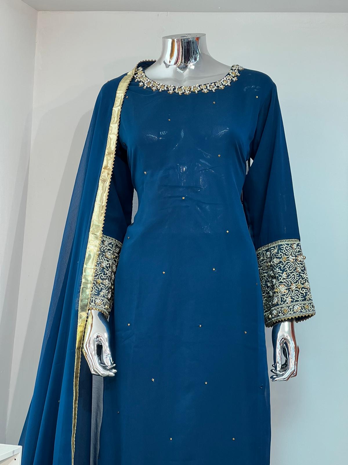 BRIT 3 piece lux CHIFFON_100311 Pakistani ladies suit B209
