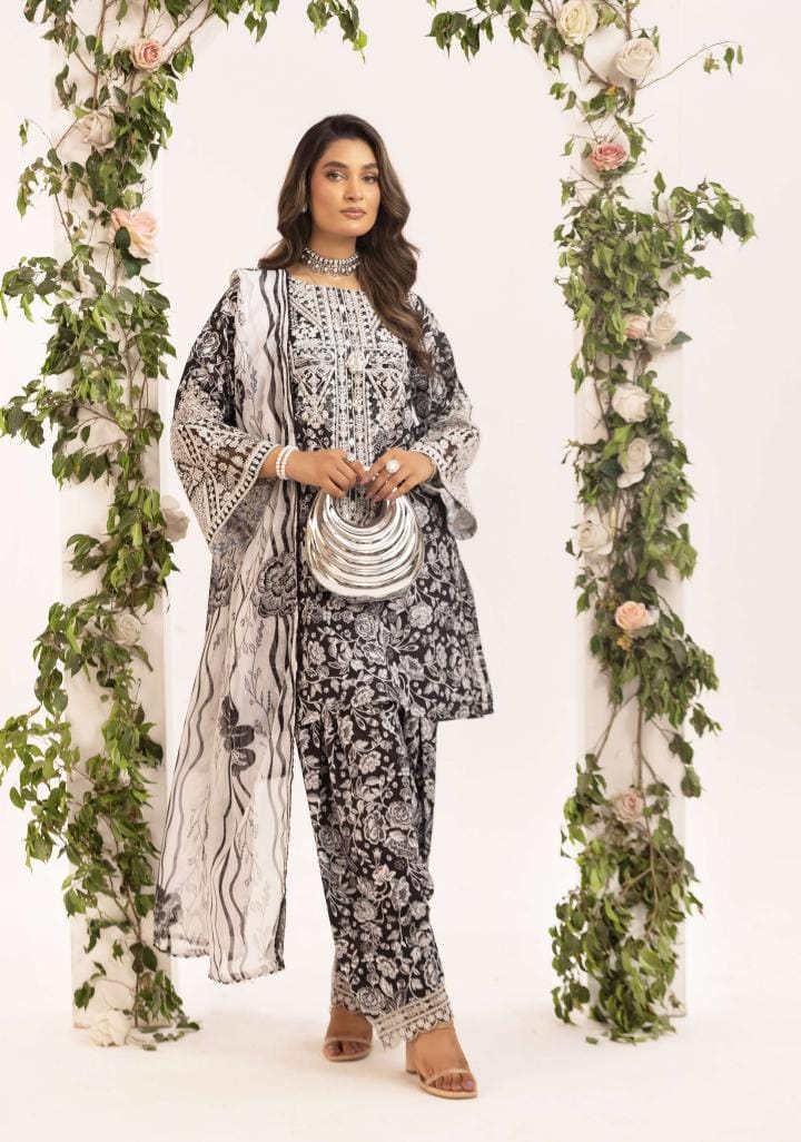 Mother and daughter Simrans 3 piece lawn_81043 Pakistani ladies suit B184