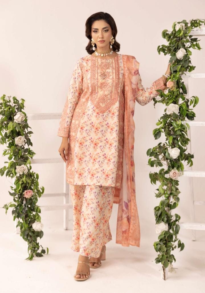 Mother and daughter Simrans 3 piece lawn_81043 Pakistani ladies suit B184