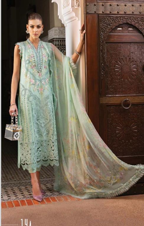 M B inspired 3 piece Lawn stitched_81044 Pakistani ladies suit B185