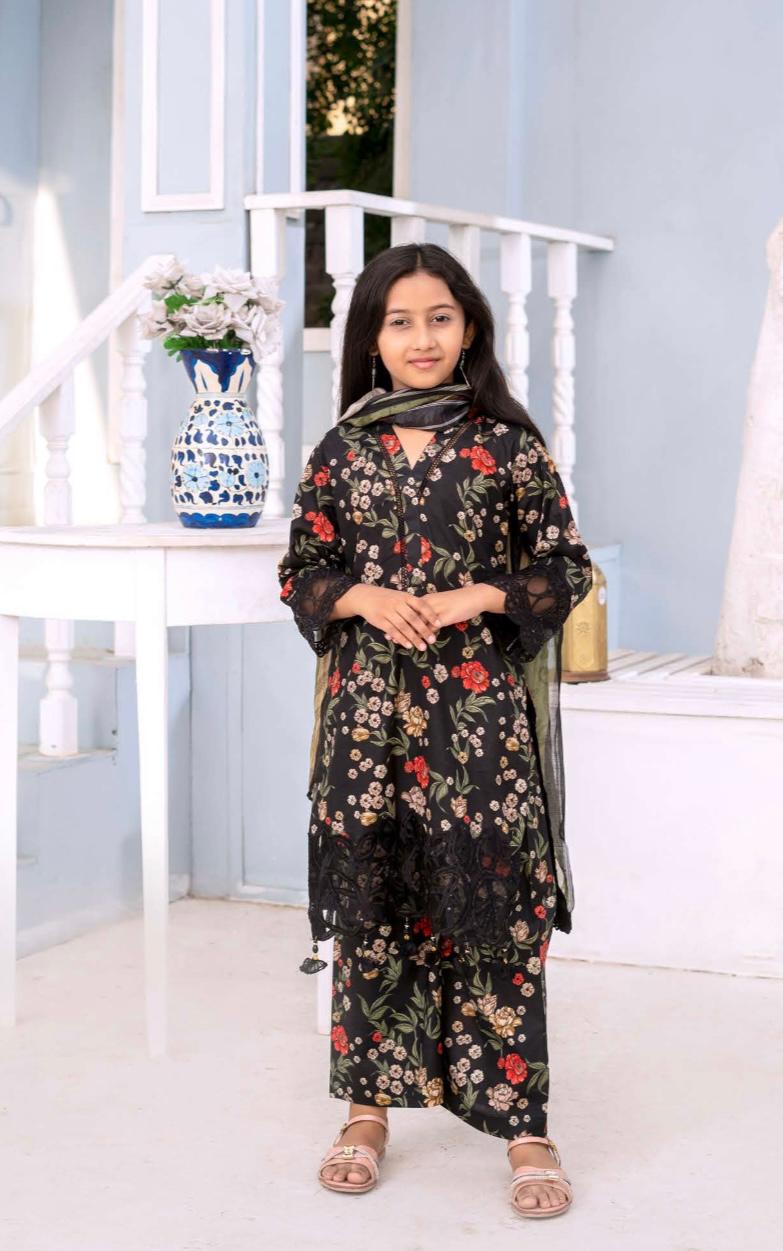 Mother and daughter Baroque printed lawn_81045 Pakistani ladies suit B186