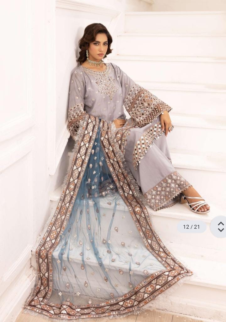 Ivana Lux by Simrans 3 piece stitched_81046 Pakistani ladies suit B187