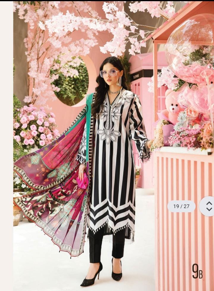 M Prints 3 piece Lawn stitched_81047 Pakistani ladies suit B188