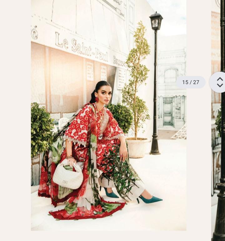 M Prints 3 piece Lawn stitched_81047 Pakistani ladies suit B188