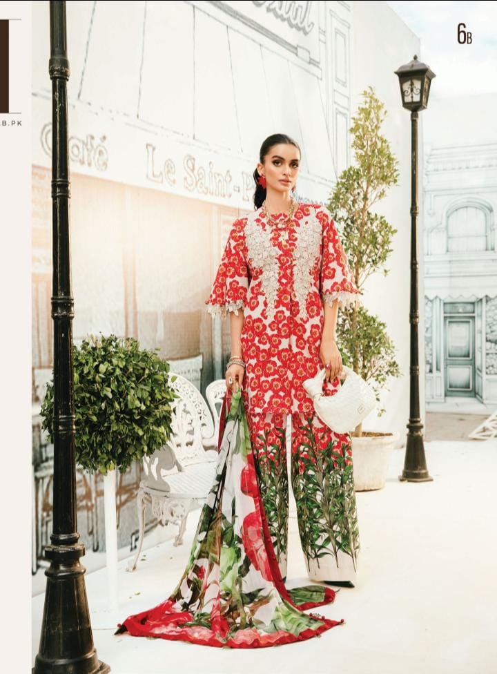M Prints 3 piece Lawn stitched_81047 Pakistani ladies suit B188