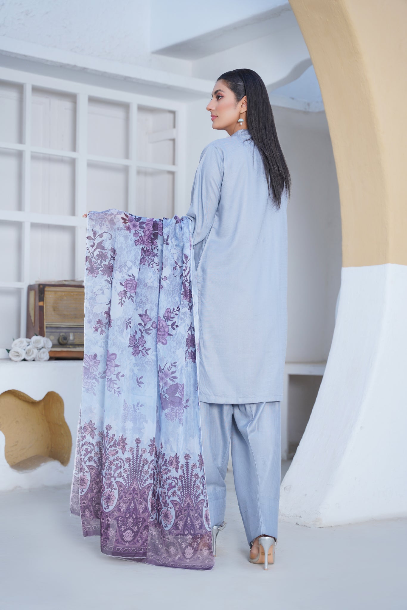 Brit 3 piece Farshi Salwar _100255 ladies suit Ice blue B147