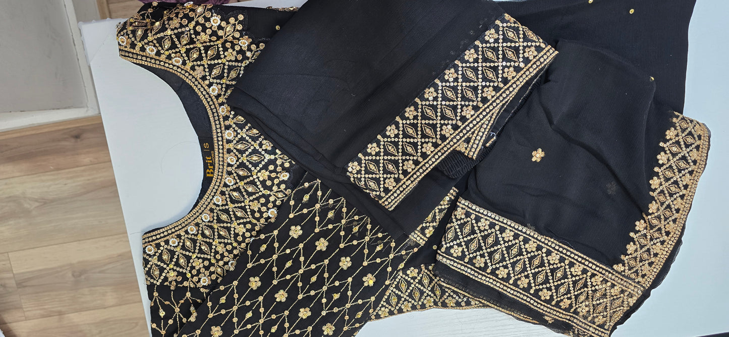 Brit Posh piece chiffon _81042 Pakistani ladies suit B233