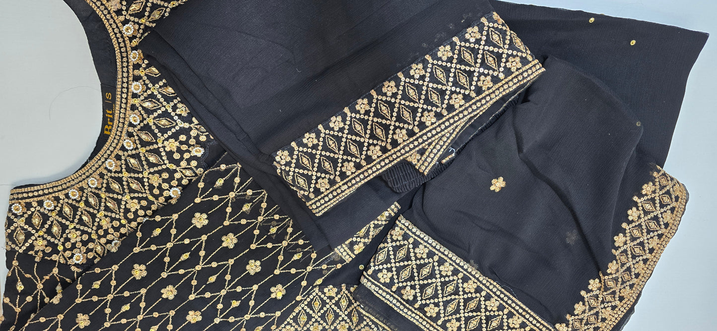 Brit Posh piece chiffon _81042 Pakistani ladies suit B233