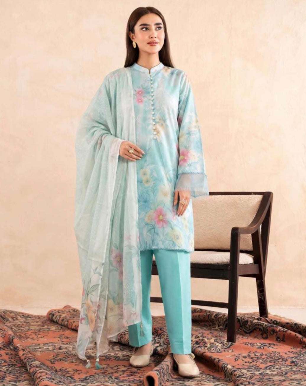 GUL GE 3 piece luxury lawn collection ladies dress B677