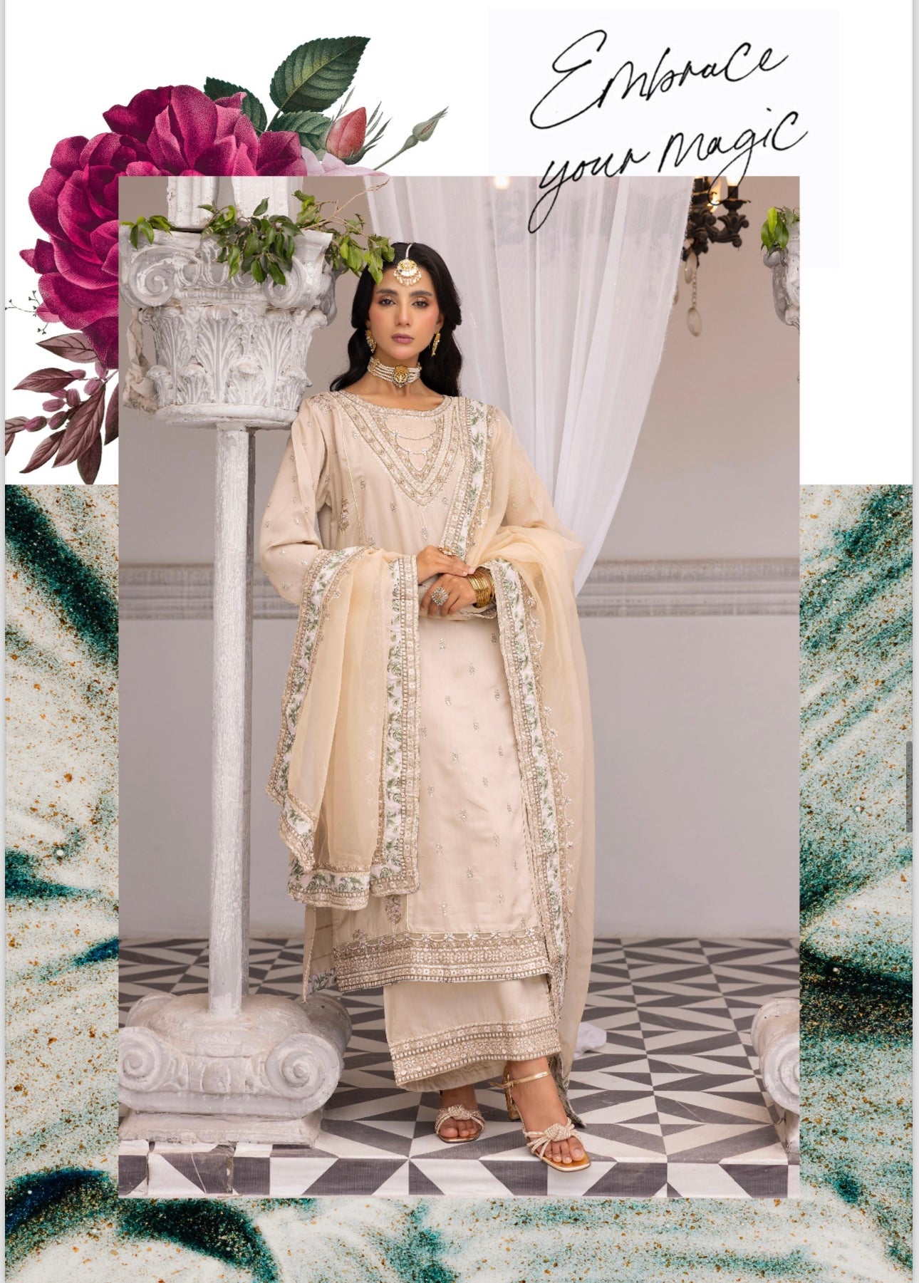 Ethnic 3 piece Viscose_100201 Pakistani ladies suit B135