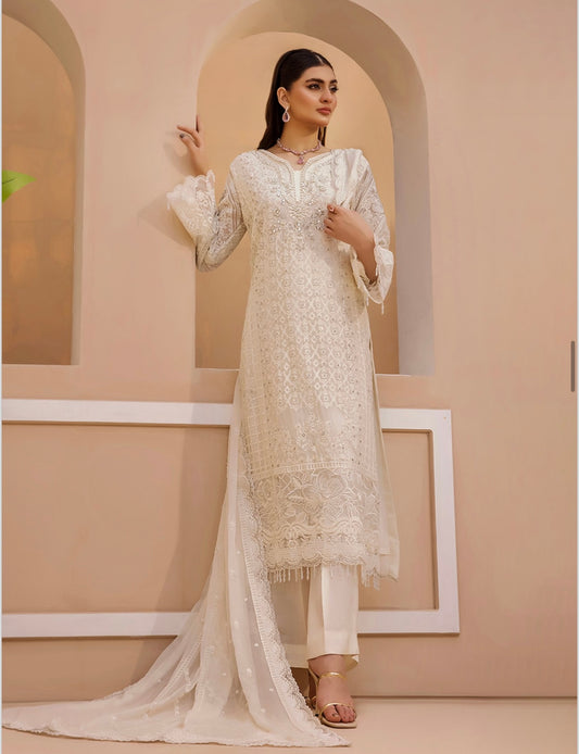 Baruque chentelle 3 piece luxury chiffon_81042 Pakistani ladies suit B225