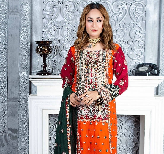 Brit 3 piece lux wedding wear_100194 Pakistani ladies suit B133