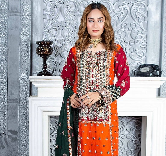 Brit 3 piece lux wedding wear_100194 Pakistani ladies suit B133