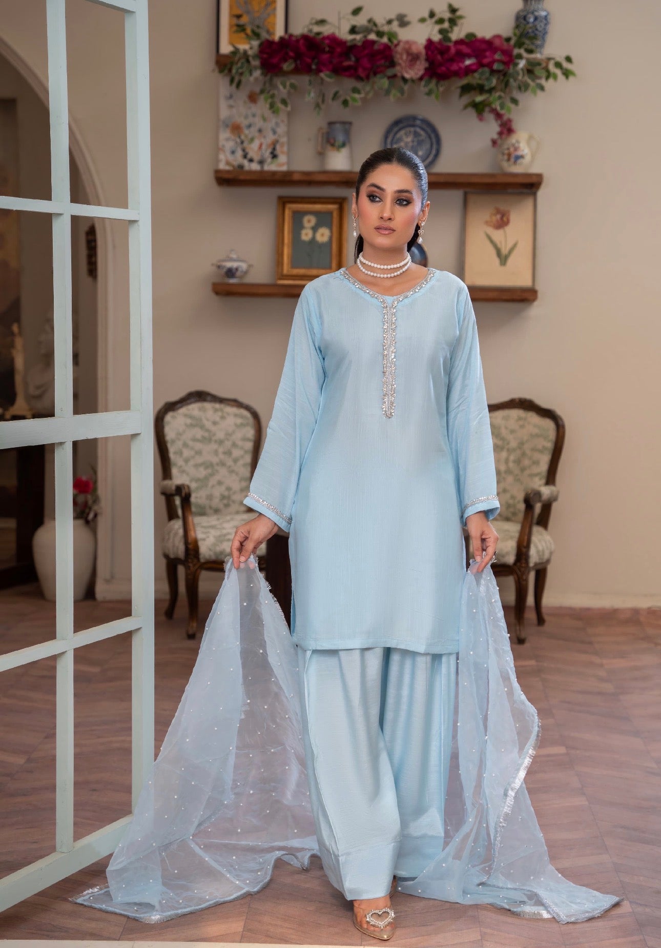Brit 3 piece Raw silk  _81042 Pakistani ladies suit B487
