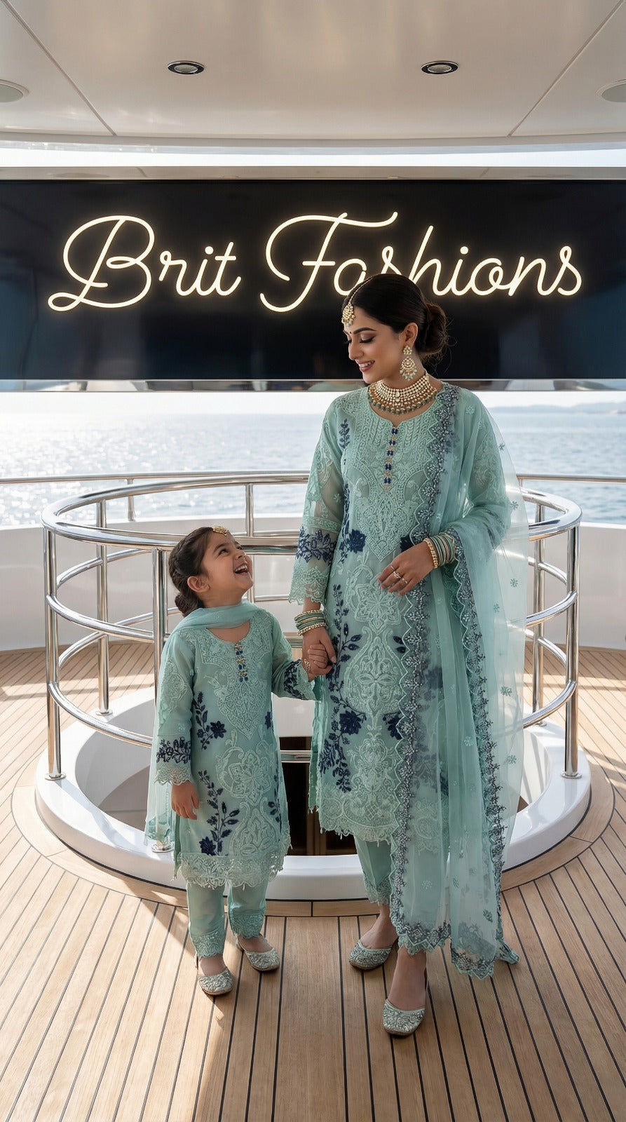 KIDS 3 piece Mother and daughter luxury Organza _81042 Pakistani ladies suit B519