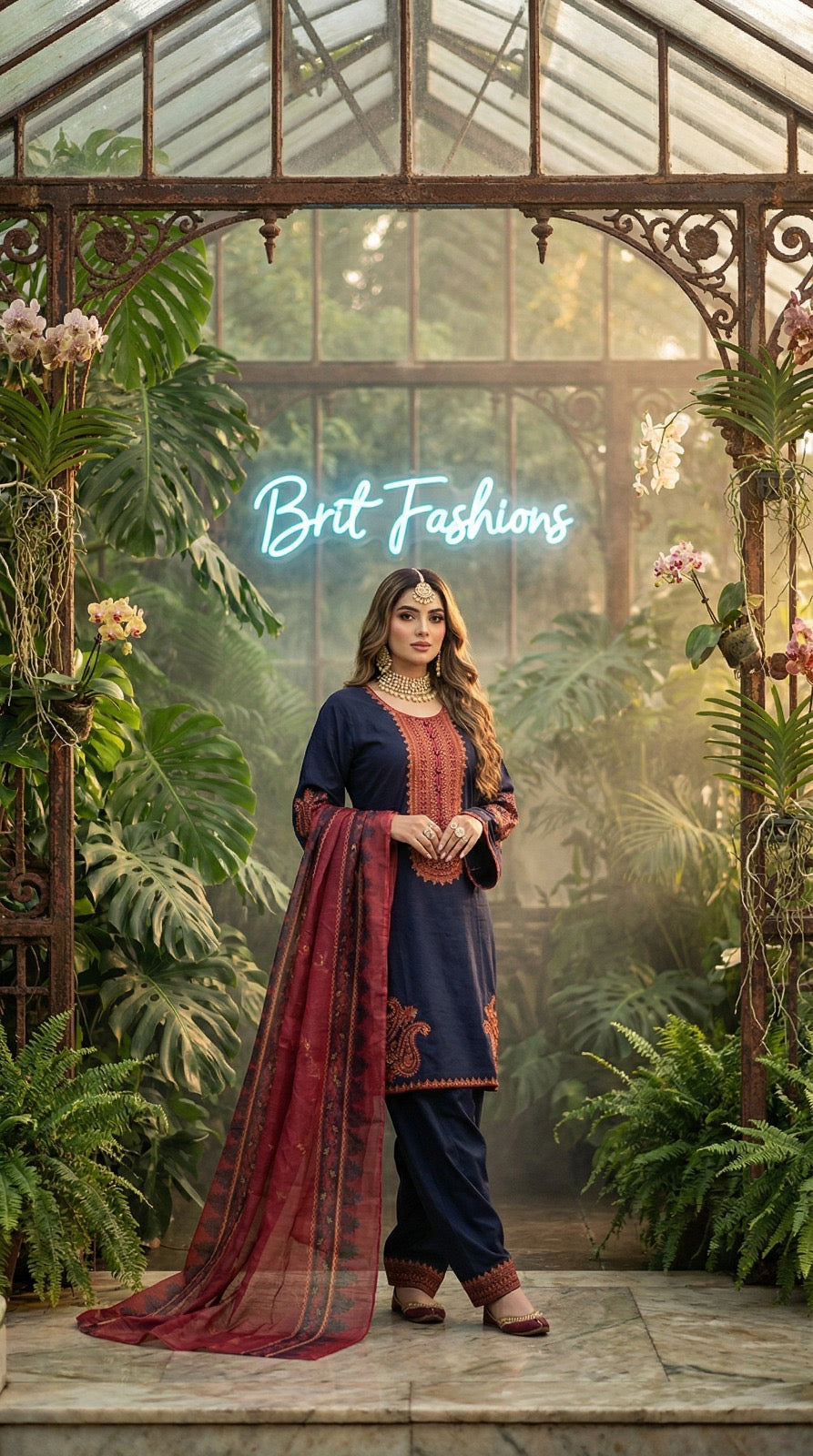 Brit 3 piece luxury linen _81042 Pakistani ladies suit B508