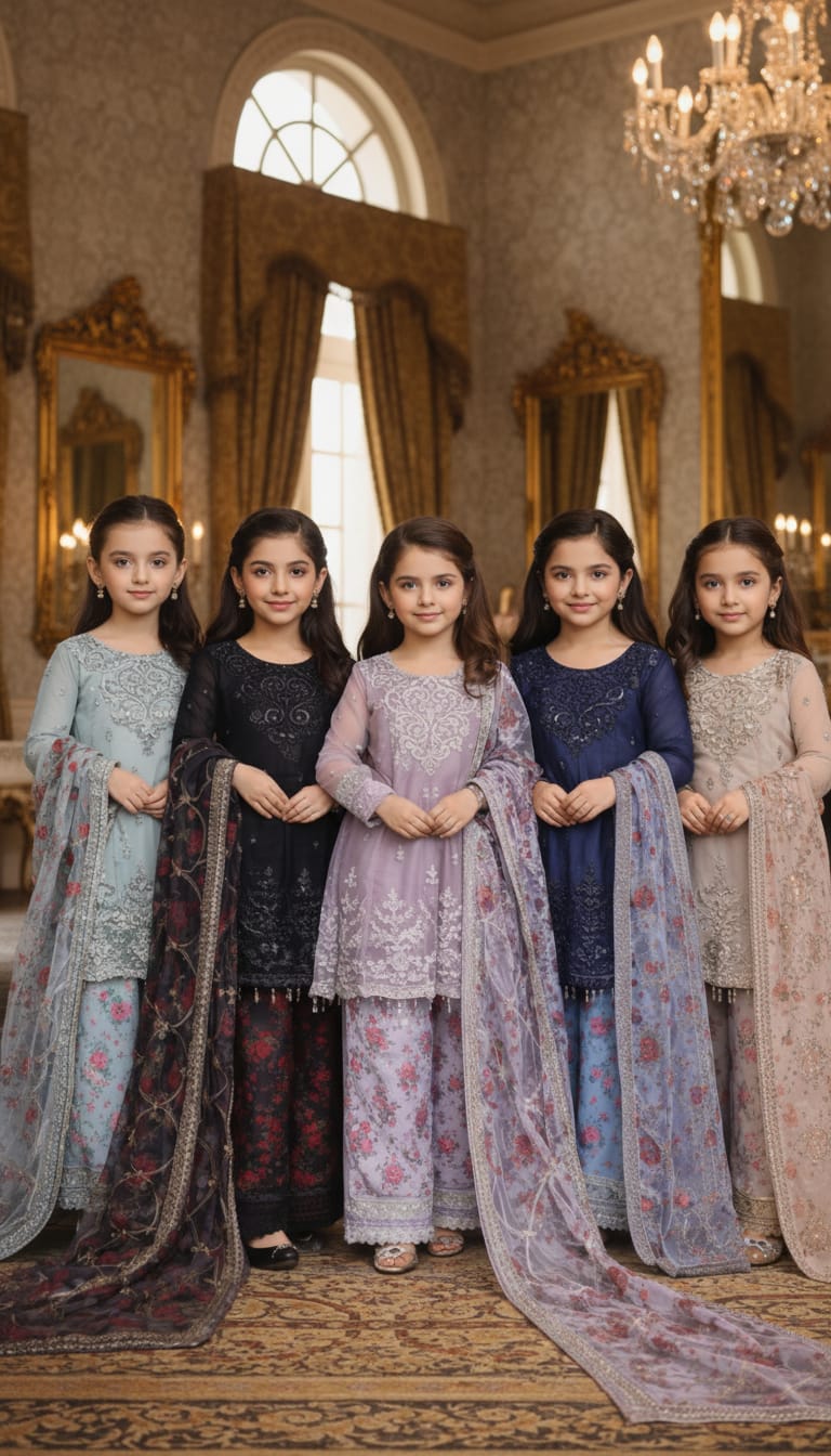 KIDS SOFIA 3 piece luxury Net_81042 Pakistani ladies suit B483