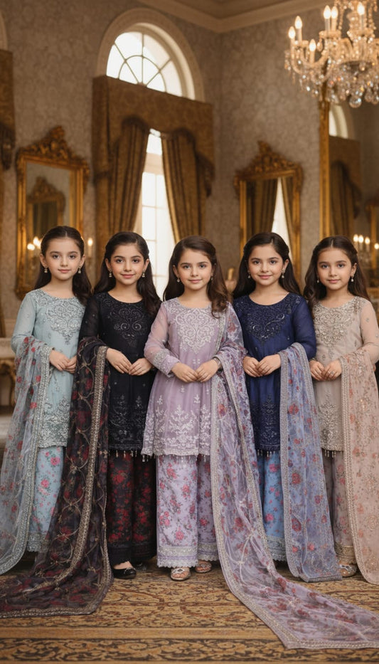 KIDS SOFIA 3 piece luxury Net_81042 Pakistani ladies suit B483