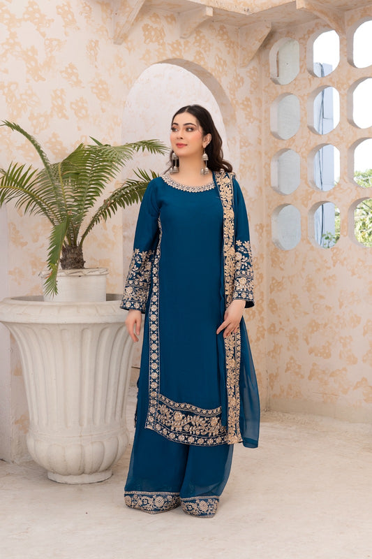 BRIT 3 piece lux CHIFFON_100308 Pakistani ladies suit B159