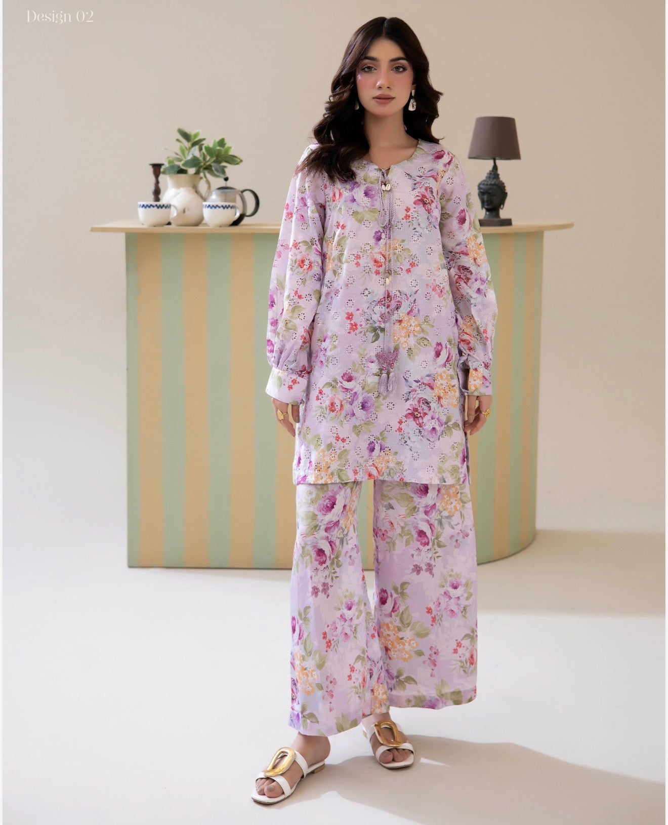 Adan Liba’s  2 piece luxury Lawn cord set collection ladies dress B658