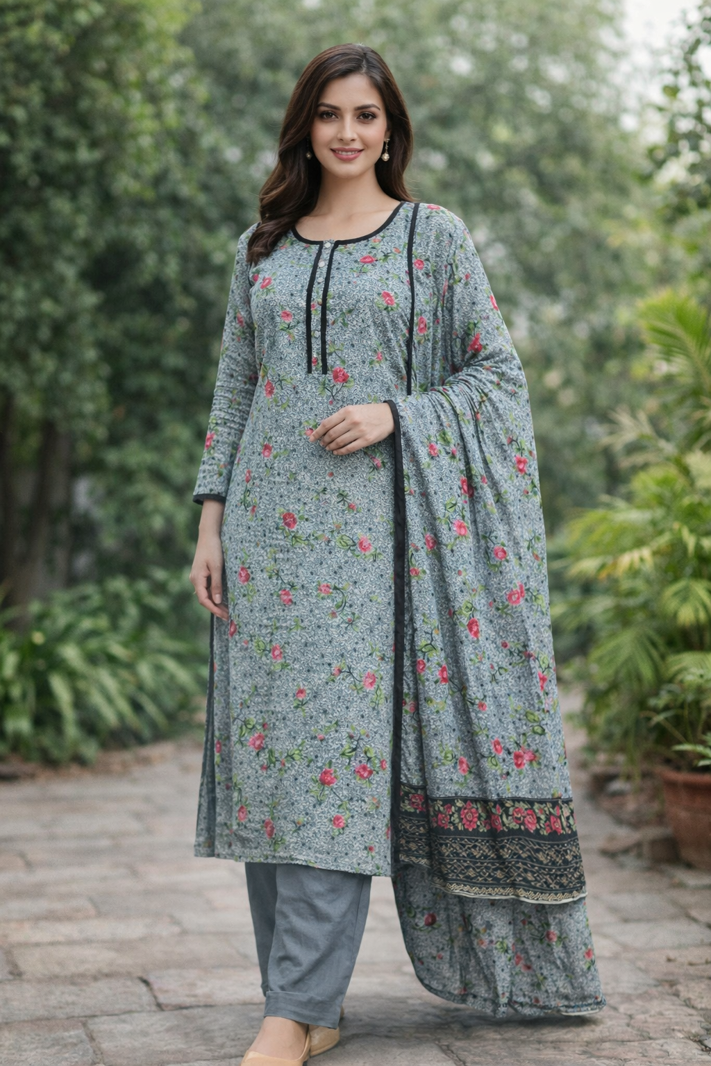 Brit 3 piece Dhanak Pakistani ladies Winter collection suit B398