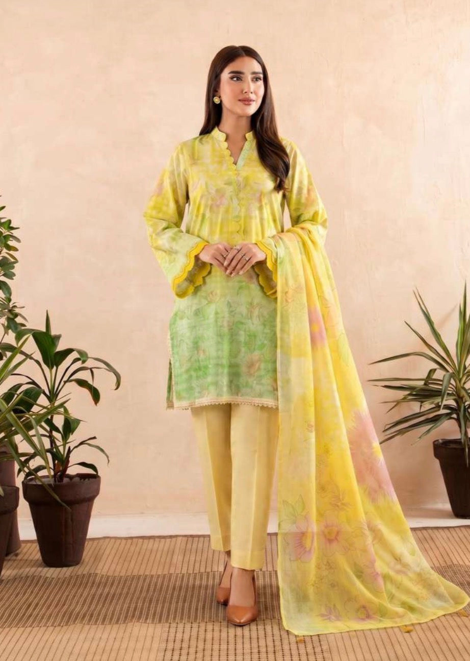 GUL GE 3 piece luxury lawn collection ladies dress B677