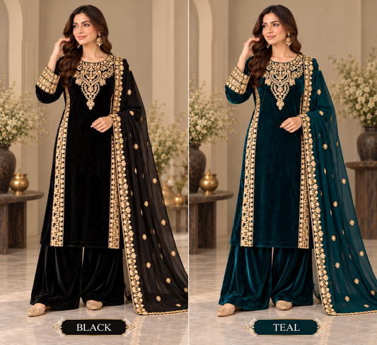 BRIT- GL 3 piece velvet designer collection B828