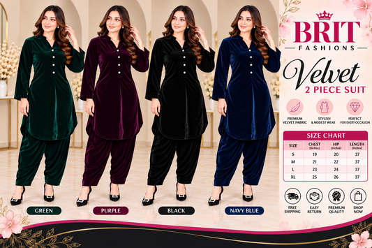 BRIT- GL 2 piece micro velvet designer collection B831