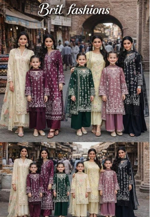 Kids Simrans 3 piece chikankari _81042 Pakistani ladies suit B535
