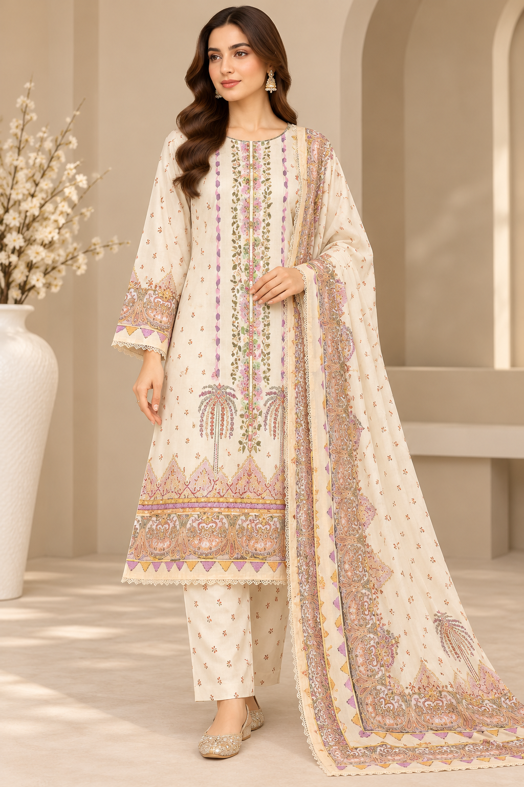 BRIT- GL 3 piece winter cotton designer collection B834