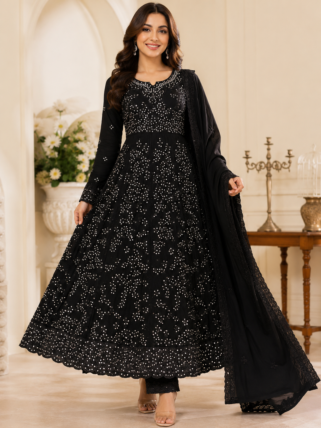 BRIT 3 piece luxury Designer chiffon ladies Maxi dress B665