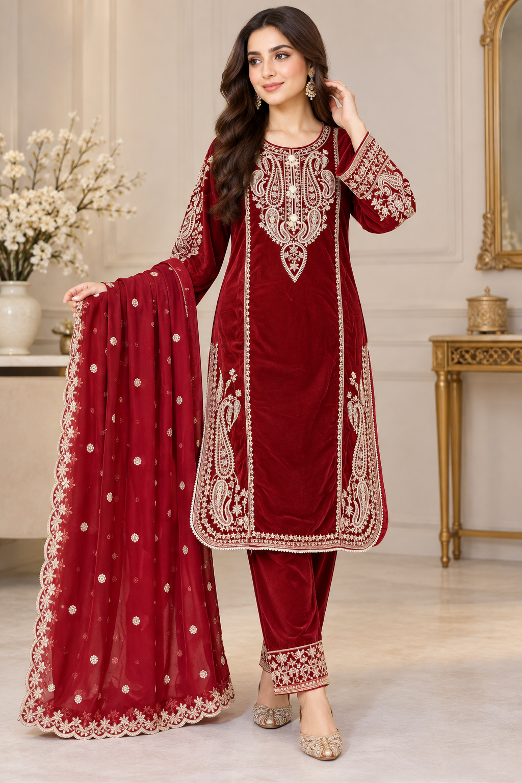BRIT- GL 3 piece velvet designer collection B818