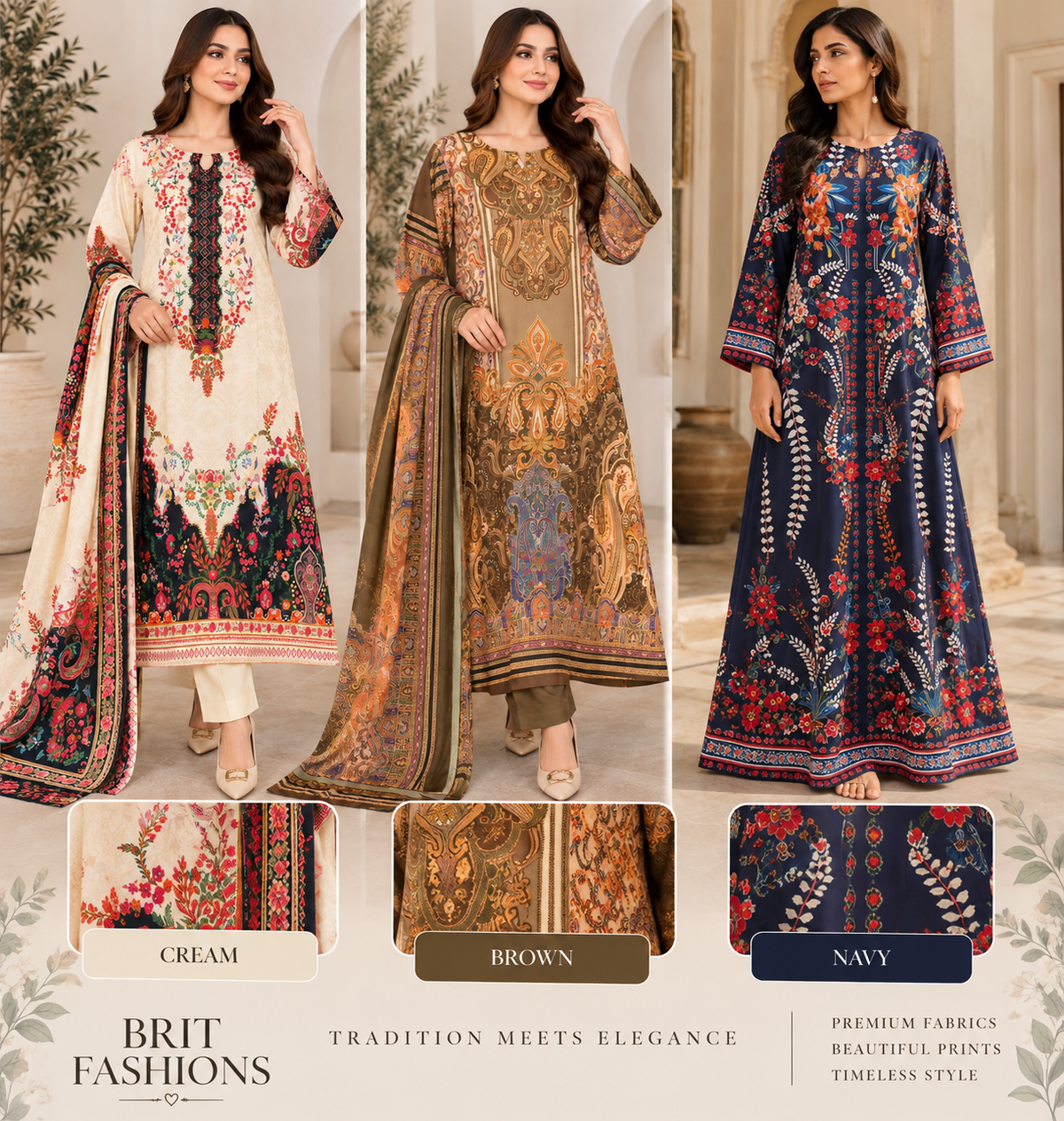 SAPHIRE INSPIRED 3 piece SILK casual collection B780