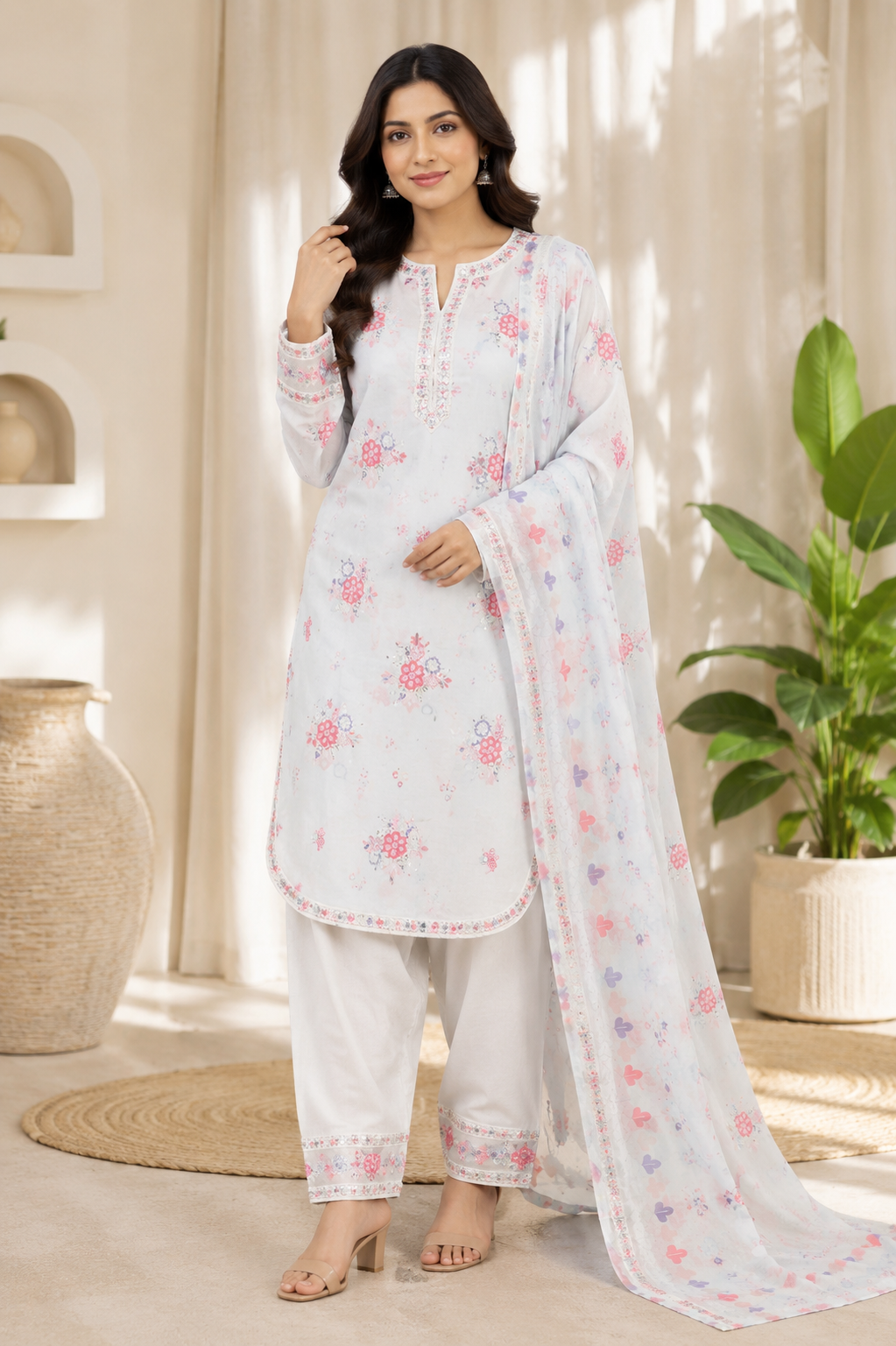 BRIT 3 piece luxury cotton ladies dress B649